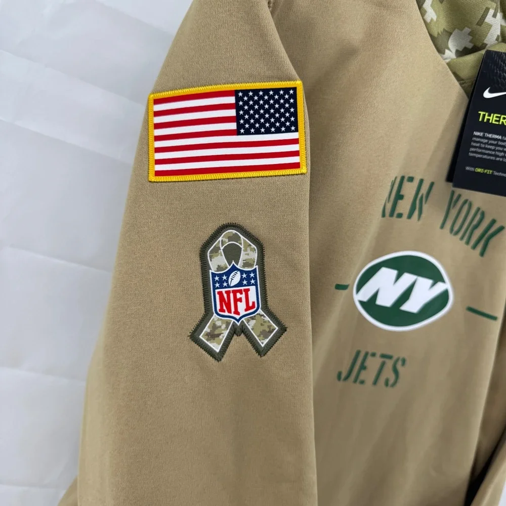 Nike Hoodie Womens XXL Tan New York Jets Salute to Service Camo CD3549-297